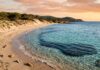 Giornata della Costa Mediterranea: custodi di un patrimonio fragile tra resilienza climatica ed economia circolare Splendida veduta aerea di una costa mediterranea con dune naturali e acque turchesi incontaminate.